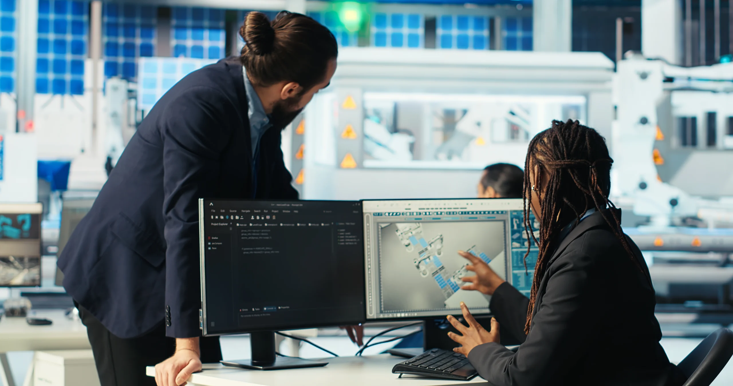 photovoltaics factory admin coding presenting progress manager scaled